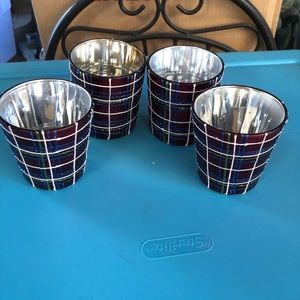 Plaid glass containers